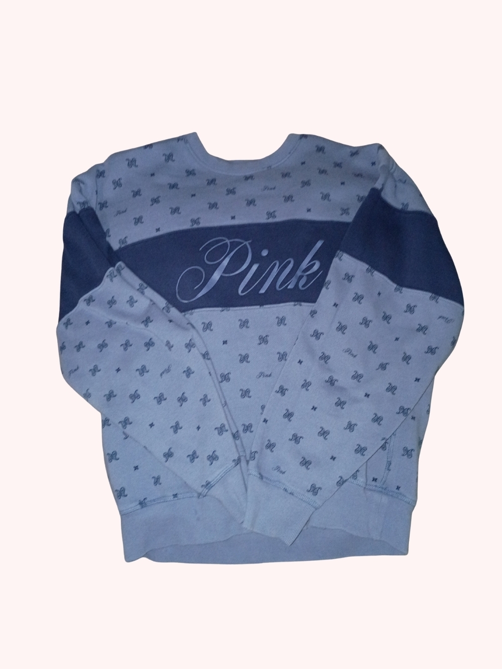 Victoria's Secret PINK Ivy Fleece Crewneck - Dusty Iris Bandana Print - M